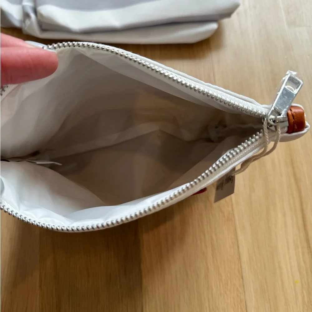 Orange Blossom • Set of 4 Diaper Bag Organizer Pouches • Grey & White Stripes